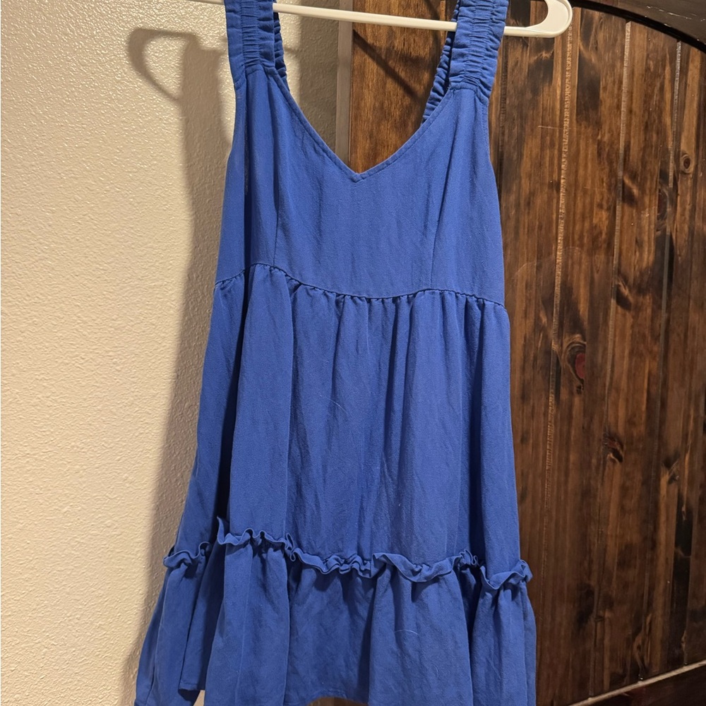 Blu Pepper Royal Blue Gathered Dress